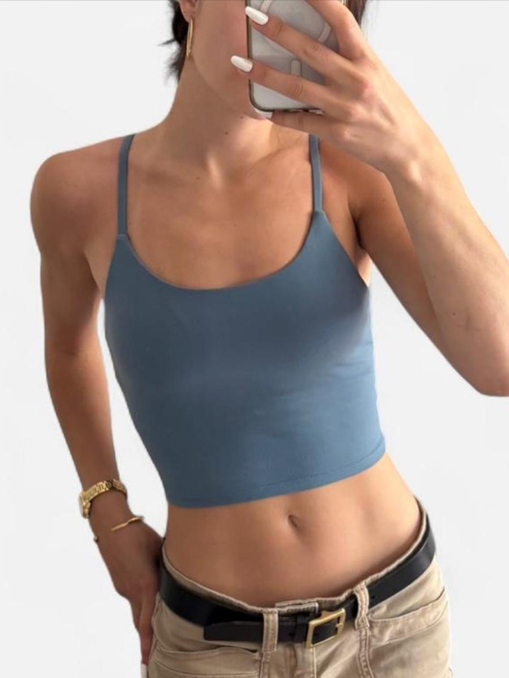 Athletic Blue Cropped Tank Top